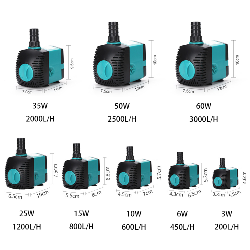 Aquael Filter Fzn - Ultra-Quiet 3/6/10/15/25/35/50/60W Submersible Water Fountain Pump