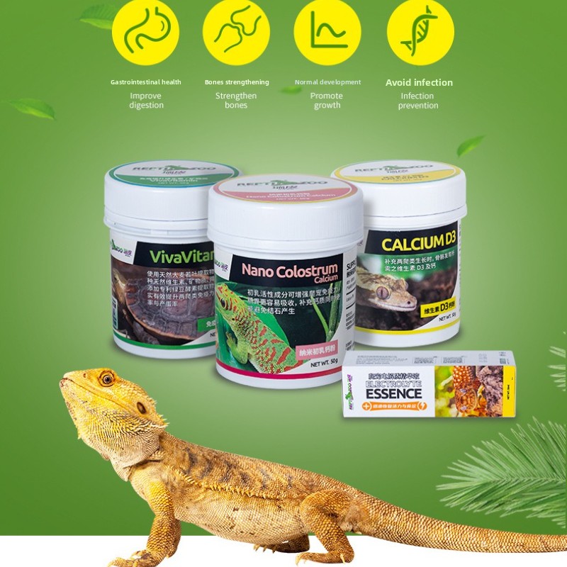 Calcium Powder Reptile - Reptizoo Reptile Calcium Powder&D3-Essential Vitamin Supplement