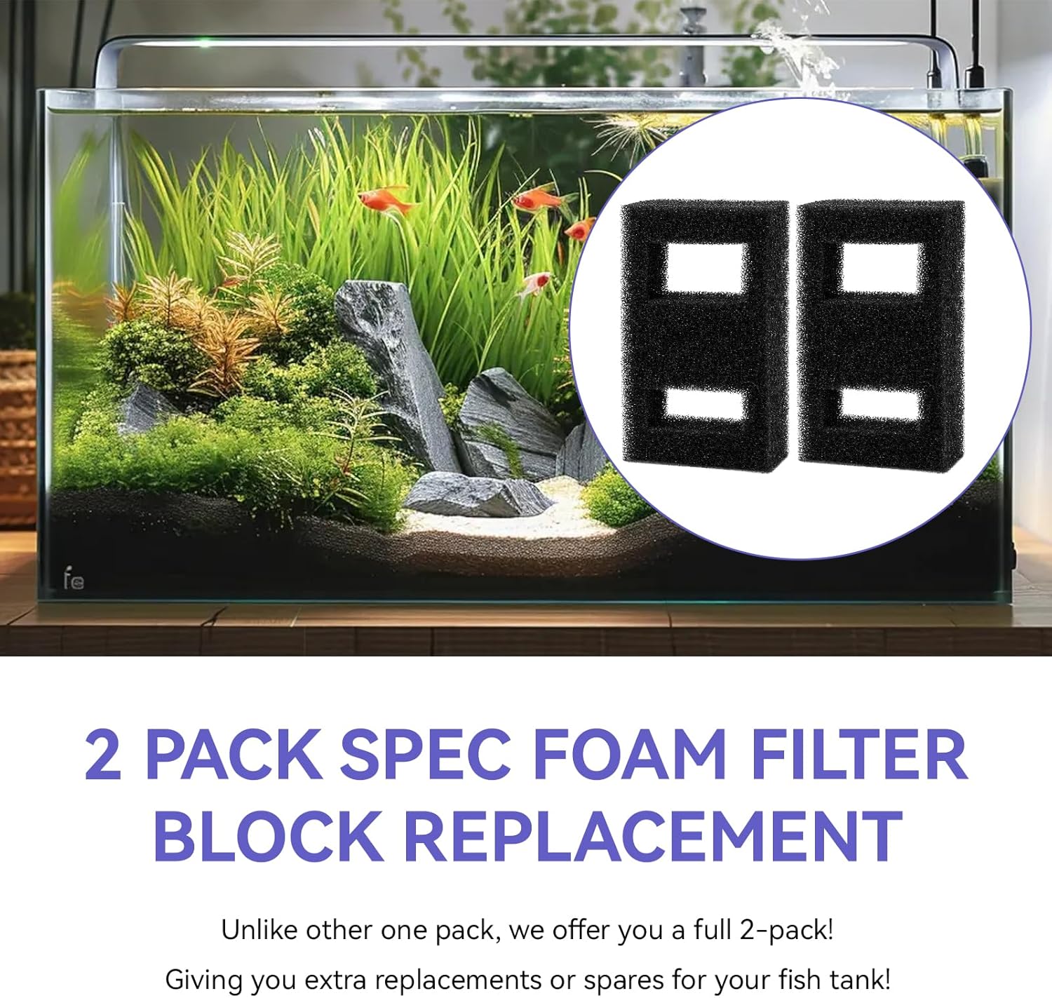 Fluval Aquarium Spec - Compatible Foam Filter Block Fit for