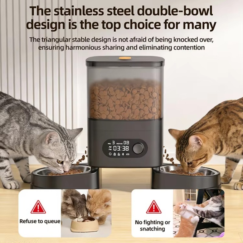 Automatic Pet Feeder Smart Cat - Timer Dual Outlet 评论和价格