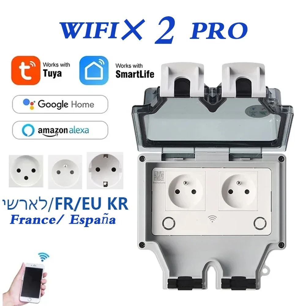 Tuya Waterproof Electrical Wal - Timer Dual Outlet 评论和价格