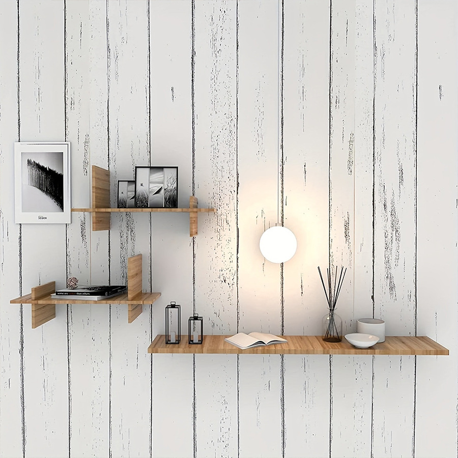 Retro Style White Wood Grain M - Pvc Panel Background 评论和价格