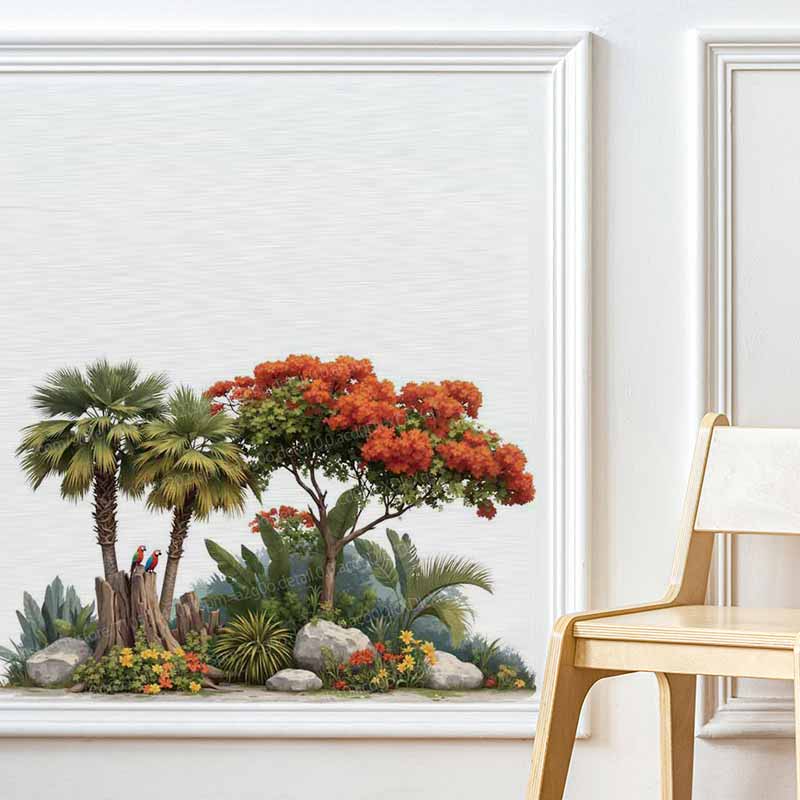Tropical Plant Flower Tree Wal - Pvc Panel Background 评论和价格